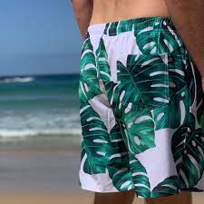 Men Fast Dry Beach Shorts Casual Surfing Swimming Trunks with Pockets